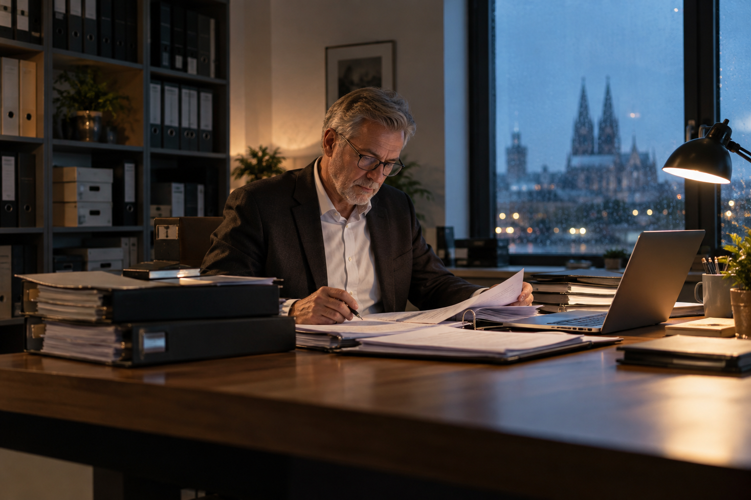 Unternehmer und Beraterin prüfen einen Jahresabschluss